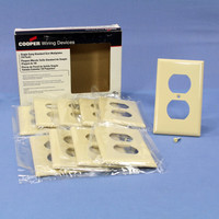 10 Cooper Ivory UNBREAKABLE Duplex Receptacle Wallplate Outlet Covers 5132V