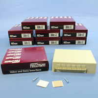 10 Leviton Ivory 12-Port Surface Mount Phone Jacks Telephone Data Block 45001-I