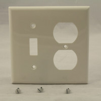 Eagle White Standard 2-Gang UNBREAKABLE Switch Outlet Cover Wallplate BP5138W