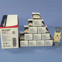 10 Cooper Ivory TAMPER RESISTANT Commercial Single Receptacles NEMA 5-15R 15A TR817V