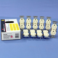 10 Cooper Almond TAMPER RESISTANT Duplex Receptacle Outlets NEMA 5-15R 15A 125V TR270A