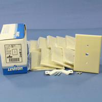 10 Leviton Ivory Oversize Cable Outlet Telephone .406" Strap Mount Wallplates 86113