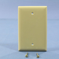 Pass & Seymour Commercial Grade Ivory Junior-Jumbo LARGE Thermoset Plastic 1-Gang Cover Blank Wallplate SPJ13-I