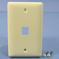 Hubbell Almond 1-Gang Snap Fit Flush Mount Standard Multimedia 1-Port Wallplate Cover Housing NSP11AL