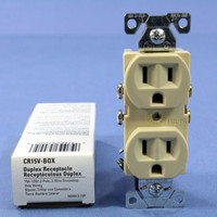 New Cooper Ivory COMMERCIAL Grade Outlet Receptacle NEMA 5-15R 15A 125V CR15V