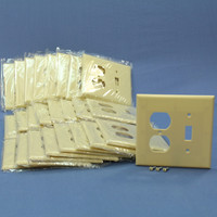 25 Eagle Mid-Size Ivory 2-Gang Combination Switch Receptacle Wallplate Outlet Covers 2038V
