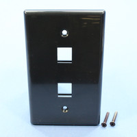 Cooper Black Large Flush Mount Midsize 1-Gang 2-Port Modular Wallplate 552BK-SP