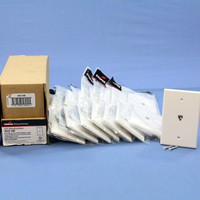 15 Cooper White Mid-Size Flush Mount 4-Conductor Telephone Jack Wallplates 3533-4W