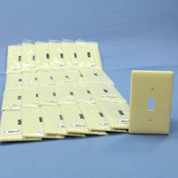 25 Hubbell Ivory UNBREAKABLE Mid-Size Toggle Switch Cover Plate Wallplates NPJ1I