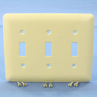 Mulberry Princess Ivory Wrinkle 3-Gang Painted Metal Toggle Switch Cover Wallplate Switchplate 79073