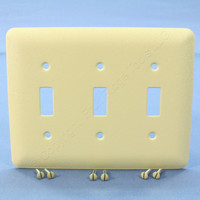 Mulberry Princess Ivory Wrinkle 3-Gang Painted Metal Switch Cover Toggle Wallplate Switchplate 79073