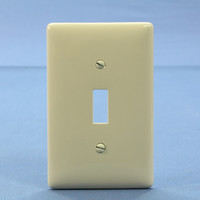 Hubbell Lt Almond UNBREAKABLE Mid-Size Toggle Switch Cover Plate Wallplate NPJ1LA