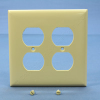 Pass & Seymour Ivory Standard 2-Gang Outlet Cover Duplex Receptacle Thermoset Plastic Wallplate SP82-I