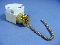 Canopy Pull Chain Rotary Appliance Switch 3-Speed 2-Circuit 1689 Brass No Leads