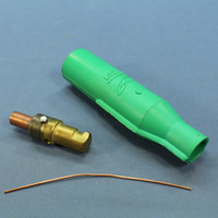 New Leviton Green 16 Series Cam Type Female Vulcanized Plug High Amp Plug 235A 600V 16V21-G