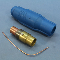 New Leviton Blue ECT 18 Series Female Vulcanized Cam-Type Plug  Crimped 400A 600V 18V28-B