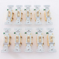 10 Hubbell RESIDENTIAL Ivory Single Pole Toggle Wall Light Switches 15A RS115I
