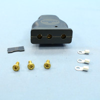 Leviton Black Stage Pin Female Connect Crimp Terminal Grounding 20A 125V 20FC-E