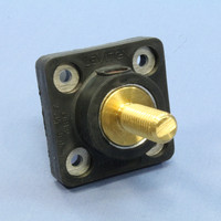 Leviton Black Female Cam Plug 1.25" Threaded Stud Panel Receptacle 16 Series with Mounting Plate 400A 600V 16R24-12E