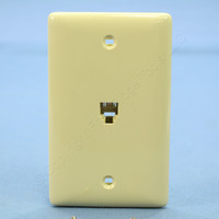 New Hubbell netSELECT Ivory Molded In Telephone Jack Wall Plate Cover 4-Wire 6P4C NS730I