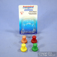 National Hardware Refrigerator Red/Green/Orange/Yellow 4 Button Magnets N302-208