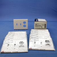 15 Cooper White UNBREAKABLE Nylon 3-Gang Mid-Size Receptacle Switch Wallplates PJ28W