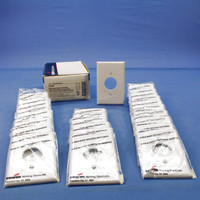 25 Cooper White 1.406" Mid-Size UNBREAKABLE Receptacle Wallplate Outlet Covers PJ7W