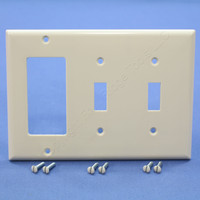 Cooper Light Almond 3-Gang Switch Cover Decorator GFCI GFI Thermoset Wallplate 2173LA