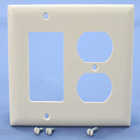 Pass and Seymour Trademaster® White 2-Gang Duplex Outlet Decorator Switch GFCI Nylon UNBREAKABLE Wallplate Cover TP826-W