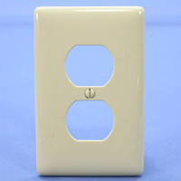 Hubbell Ivory Mid-Size 1-Gang Unbreakable Receptacle Nylon Wallplate Duplex Outlet Cover NPJ8I