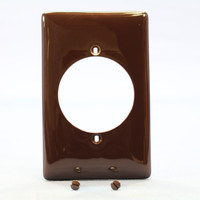Hubbell Brown UNBREAKABLE 2.15" Diameter Receptacle Wallplate Mid-Size Single Outlet Cover NPJ724