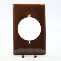 Hubbell Brown Mid-Size UNBREAKABLE 2.16" Power Outlet Cover 1-Gang Single Receptacle Wallplate NPJ724