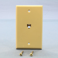 Cooper Ivory Flush Mount Phone Jack Wall Plate 6-Conductor Telephone 3532-6V