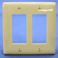 Hubbell Ivory 2-Gang UNBREAKABLE Decorator/GFCI/Rocker Switch Mid-Size Wallplate Cover NPJ262I
