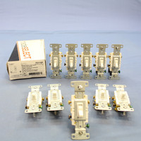 10 Hubbell White Framed Toggle Light Switches 3-way Residential 15A 120V RS315W