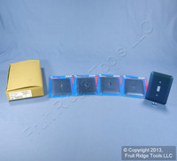 5 Leviton JUMBO Metallic Blue Switch Covers Oversize Toggle Wall Plates 89301-MBL