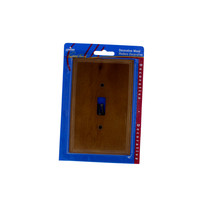 New Leviton Oak-Stained Pine Wood Toggle Switch Cover 1-Gang Wallplate 89201-POK