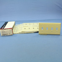 10 Cooper Ivory 4-Gang Toggle Light Switch Cover Thermoset Plastic Wallplate Switchplates 2154V