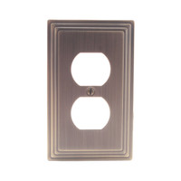 Leviton Metal Brushed Brass Receptacle Wallplate Duplex Outlet Cover 89603-STB