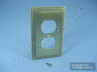 Leviton Metal Brushed Brass Receptacle Wallplate Duplex Outlet Cover 89603-STB