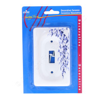 Leviton Blue Flower Porcelain Switch Cover Wall Plate Switchplate 89501-BL