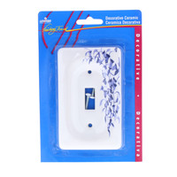 Leviton Blue Flower Porcelain Switch Cover Wall Plate Switchplate 89501-BL