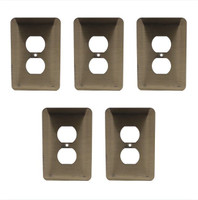 5 Leviton JUMBO Antique Brass Receptacle Wallplate Duplex Outlet Covers 89303-ATB