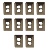 10 Leviton JUMBO Antique Brass Receptacle Wallplate Duplex Outlet Covers 89303-ATB