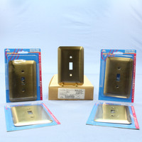 5 Leviton JUMBO Antique Brass Switch Covers Oversize Toggle Wall Plates 89301-ATB