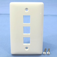 Hubbell White 1-Gang Snap Fit Flush Mount Standard Multimedia 3-Port Wallplate Cover Housing NSP13W