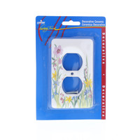 Leviton Wildflower Pattern Porcelain Receptacle Wallplate Duplex Outlet Cover 89503-WFL