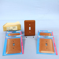 5 Leviton JUMBO Brown Leather Print Switch Covers Oversize Toggle Wall Plates 89301-BRL