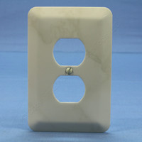 Leviton JUMBO Ivory Marble Steel Outlet Cover Oversize Receptacle 89303-IML