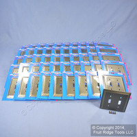 50 Leviton Brushed 2-Gang Oversized Stepped Brass Metal Switch Cover Wall Plate Switchplates 89609-STB